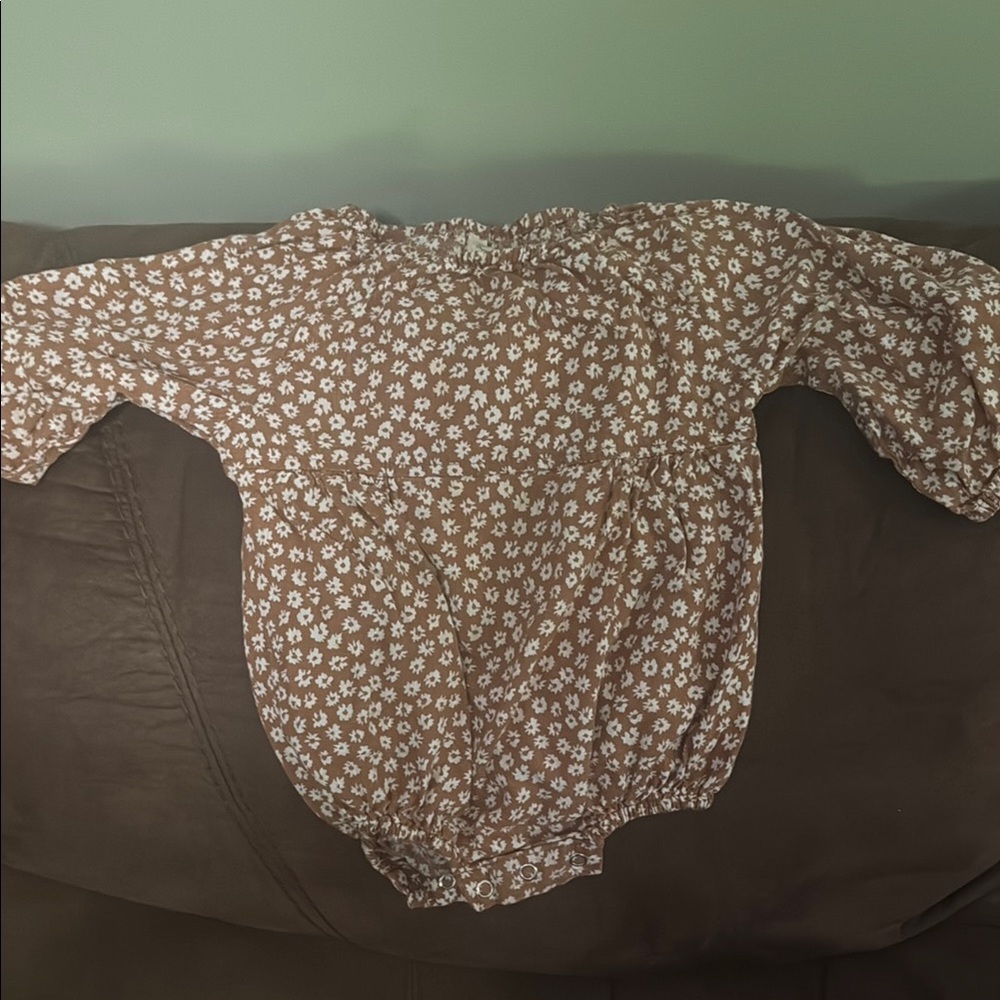 Rylee + Cru Brown Floral Bodysuit